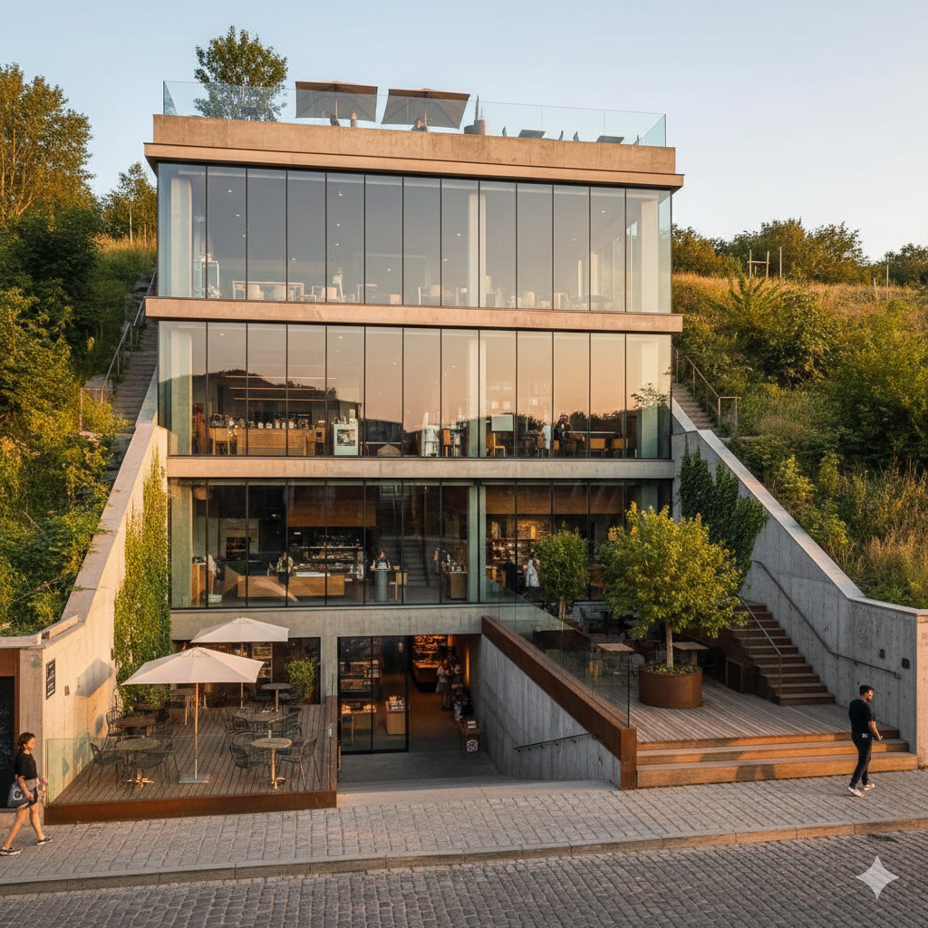 지하층에 들어가는 카페